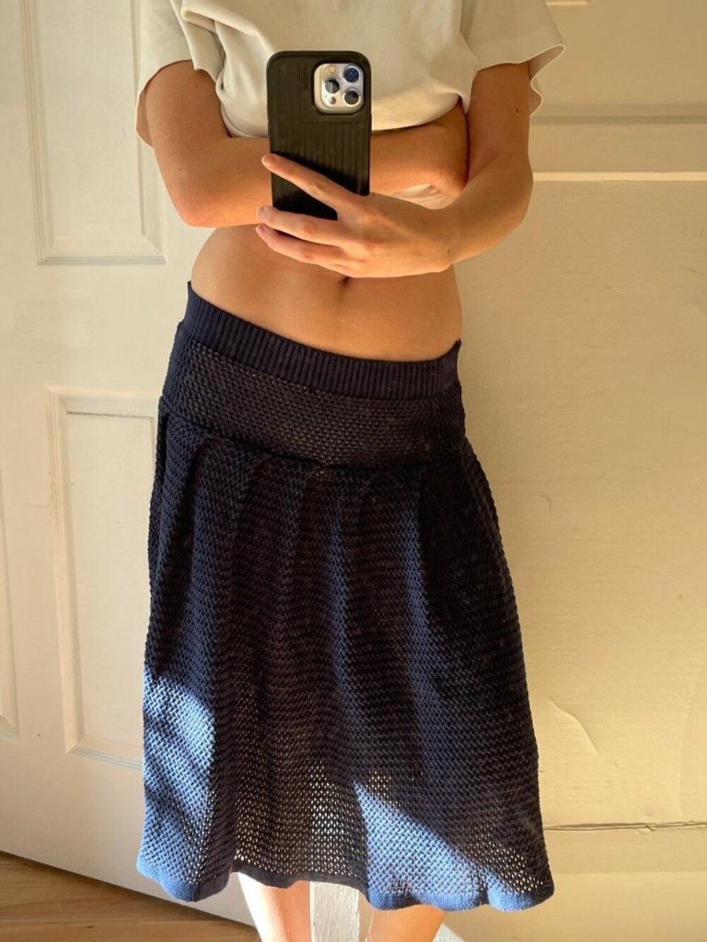 My Mum Made It Blue Crochet Skirt